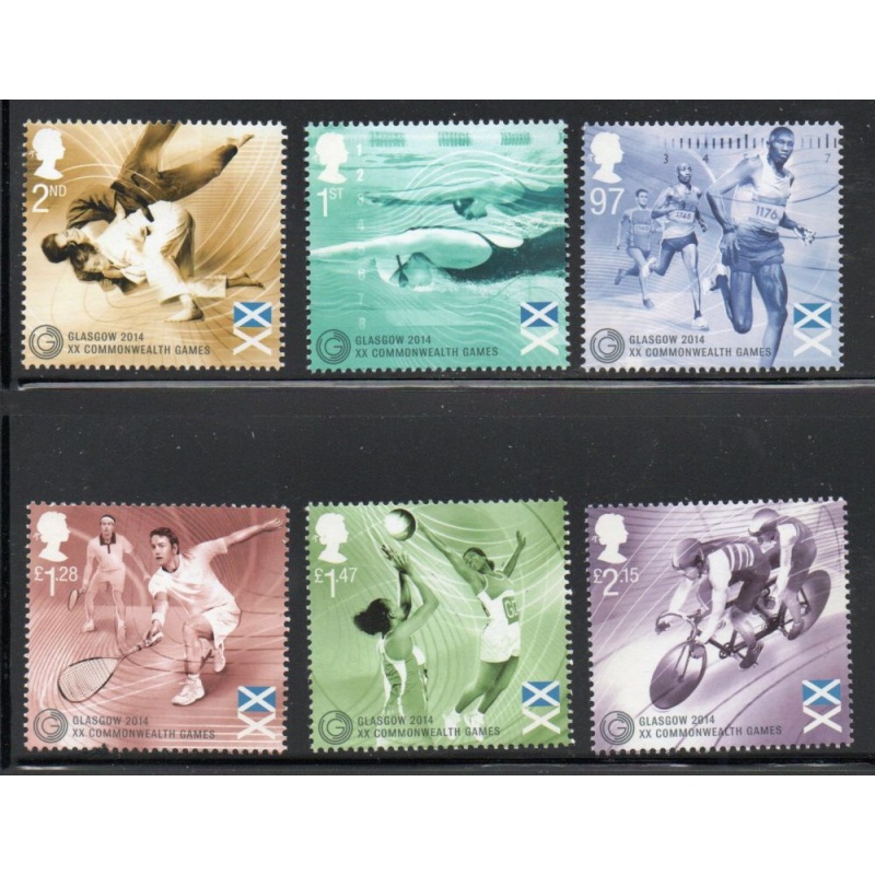 Great Britain Sc 3305-3310 2014 Commonwealth Games stamp set mint NH