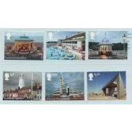 Great Britain Sc 3321-3326 2014 Seaside Architecture stamp set mint NH
