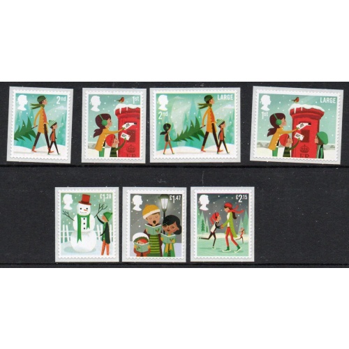 Great Britain Sc 3337-3343 2014 Christmas stamp set mint NH