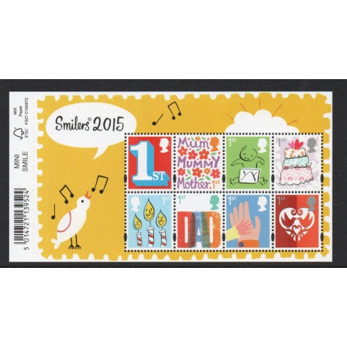 Great Britain Sc 3354 2015 Smilers stamp sheet mint NH