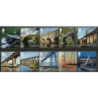 Great Britain Sc 3371-3380 2015 Bridges stamp set mint NH