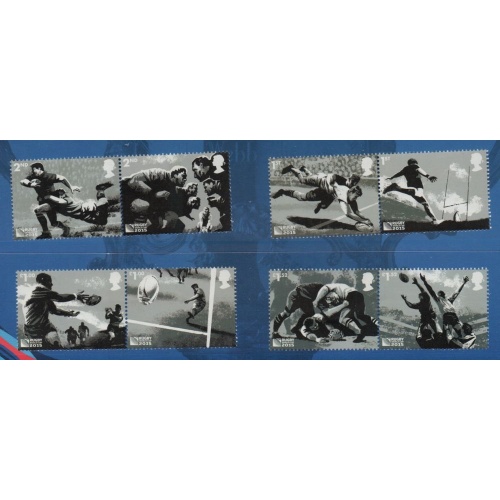 Great Britain Sc 3425-3432 2015 Rugby World Cup stamp set mint NH