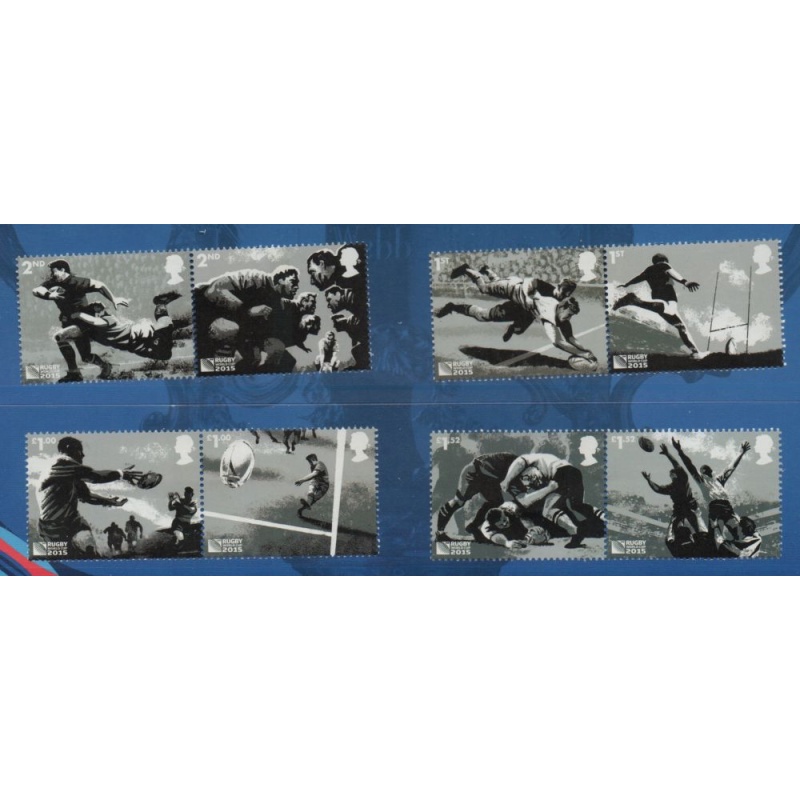 Great Britain Sc 3425-3432 2015 Rugby World Cup stamp set mint NH