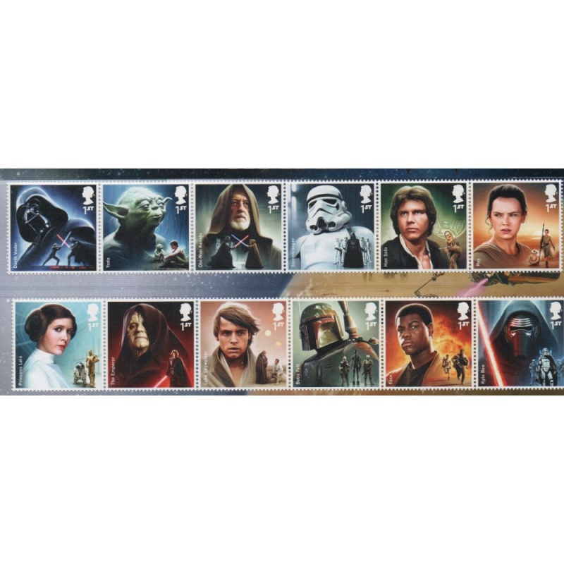 Great Britain Sc 3435-3446 2015 Star Wars stamp set mint NH