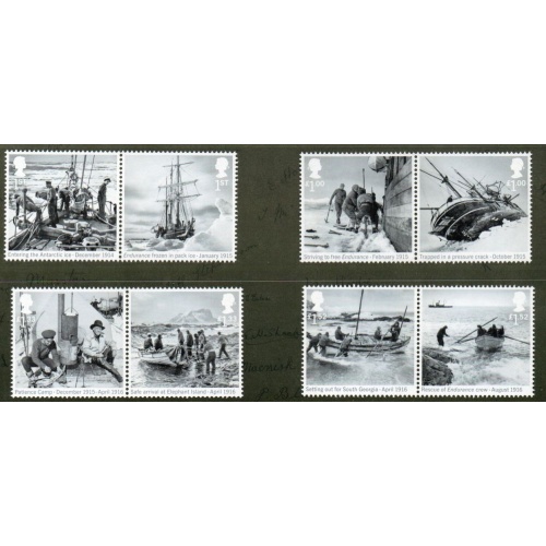 Great Britain Sc 3462-3469  2016 Shackleton Expedition stamp set mint NH
