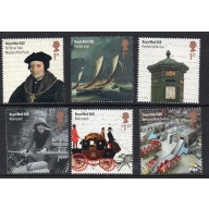 Great Britain Sc 3470-3475  2016 500th Anniversary Royal Mail stamp set mint NH