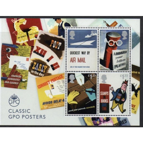 Great Britain Sc 3476 2016 Classic GPO Posters stamp sheet mint NH