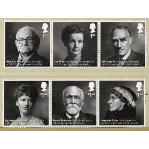 Great Britain Sc 3479-3484  2016 Humanitarians stamp set mint NH