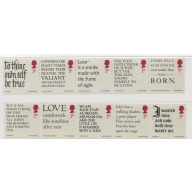 Great Britain Sc 3485-3494 2016 Shakespeare Quotations stamp set mint NH