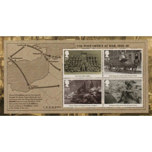 Great Britain Sc 3513 2016 Post Office at War stamp sheet mint NH