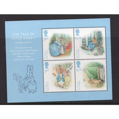 Great Britain Sc 3527 2016 Peter Rabbit Beatrix Potter stamp sheet mint NH