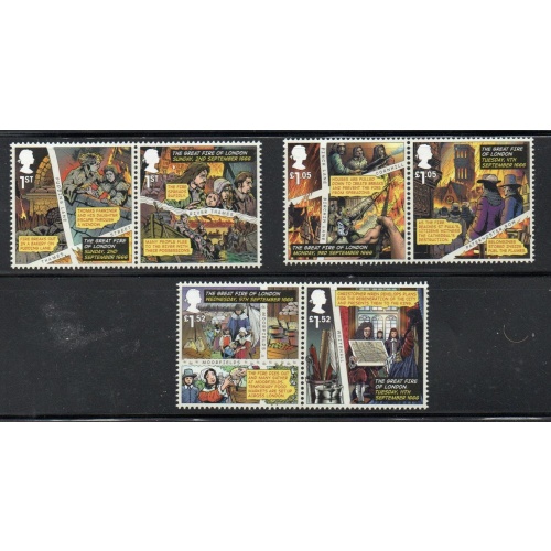 Great Britain Sc 3540-3545  2016 Anniversary Great Fire of London stamp set mint NH