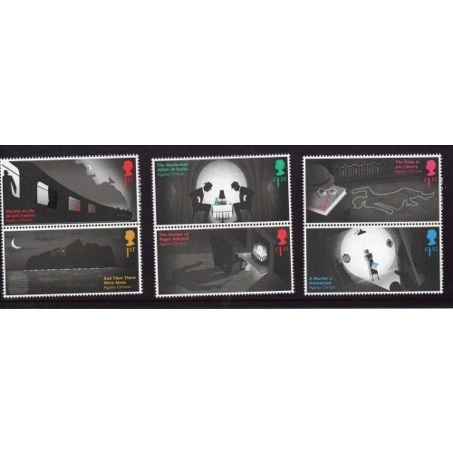 Great Britain Sc 3546-3551  2016 Agatha Christie Novels stamp set mint NH