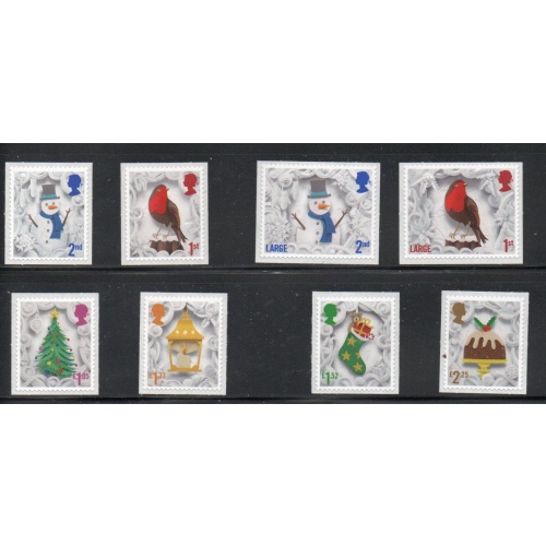 Great Britain Sc 3566-3573  2016 Christmas stamp set mint NH