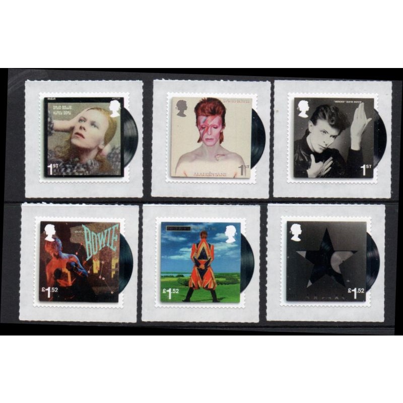 Great Britain Sc 3592-3597 2017 David Bowie stamp set mint NH