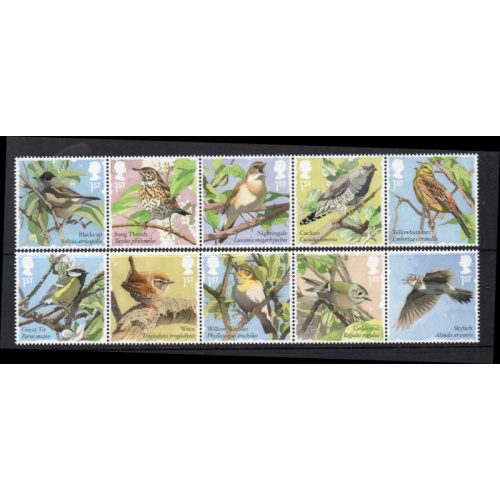 Great Britain Sc 3606-3615 2017 Song Birds stamp set mint NH