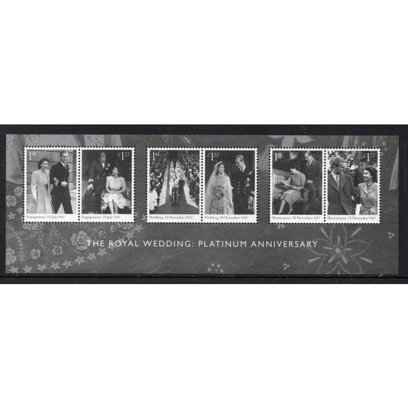 Great Britain Sc 3678 2017 Royal Couple Platinum Anniversary stamp sheet mint NH