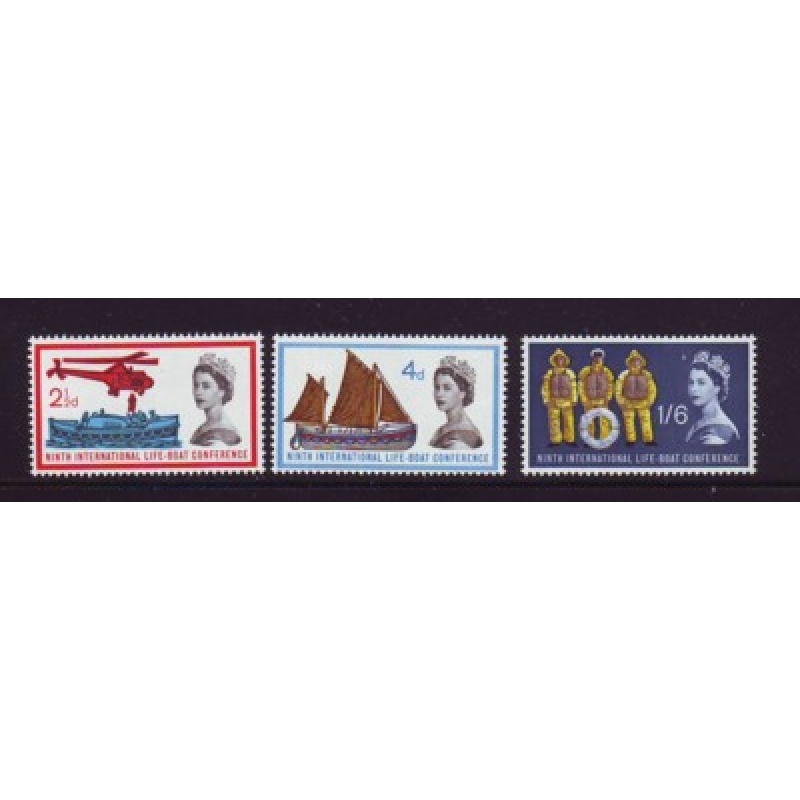 Great Britain Sc 395-397 1963 Lifeboat Conference stamp set mint NH