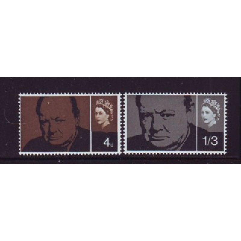 Great Britain Sc 420-421 1965 Churchill stamp set mint NH