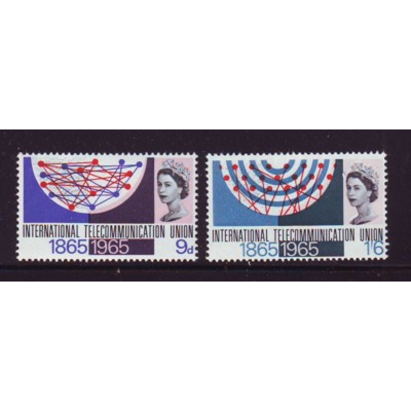 Great Britain Sc 442-443 1965 ITU Anniversary stamp set  mint NH