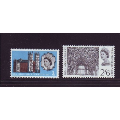 Great Britain Sc 452-453 1966 Westminster Abby Anniversary stamp set mint NH