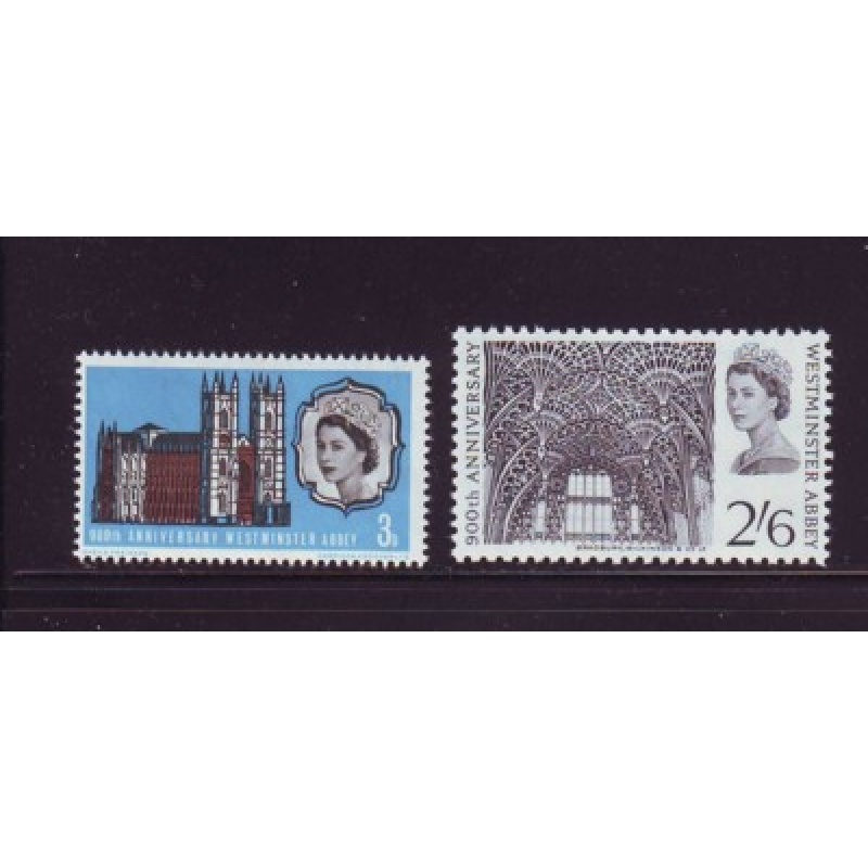 Great Britain Sc 452-453 1966 Westminster Abbey stamp set  mint NH