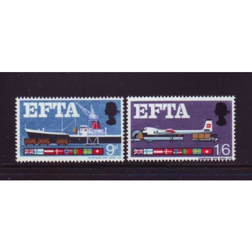 Great Britain Sc 480-481 1967 EFTA stamp set mint NH