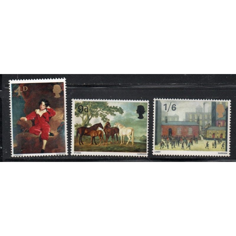 Great Britain Sc 514-516 1967 Paintings stamp set  mint NH