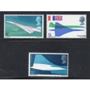 Great Britain Sc 581-583 1969 Concorde Airplane stamp set mint NH