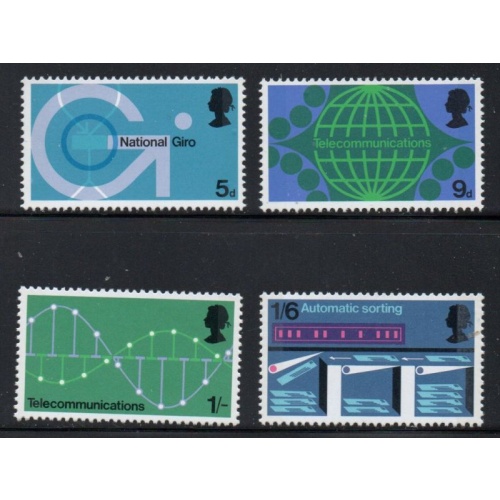 Great Britain Sc 601-604 1969 Post Office Technology stamp set  mint NH