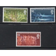 Great Britain Sc 639-641 1970 Commonwealth Games stamp set mint NH