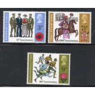 Great Britain Sc 654-656 1971 Anniversaries stamp set  mint NH