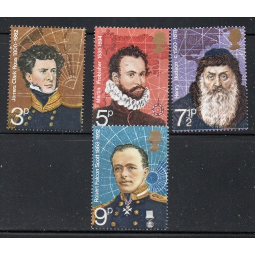 Great Britain Sc 664-667 1972 Explorers stamp set mint NH