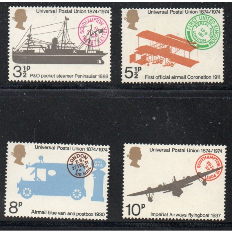 Great Britain Sc 720-723 1974 UPU Anniversary stamp set mint NH
