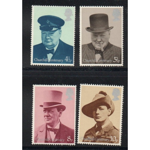 Great Britain Sc 728-731 1974 Churchill stamp set mint NH