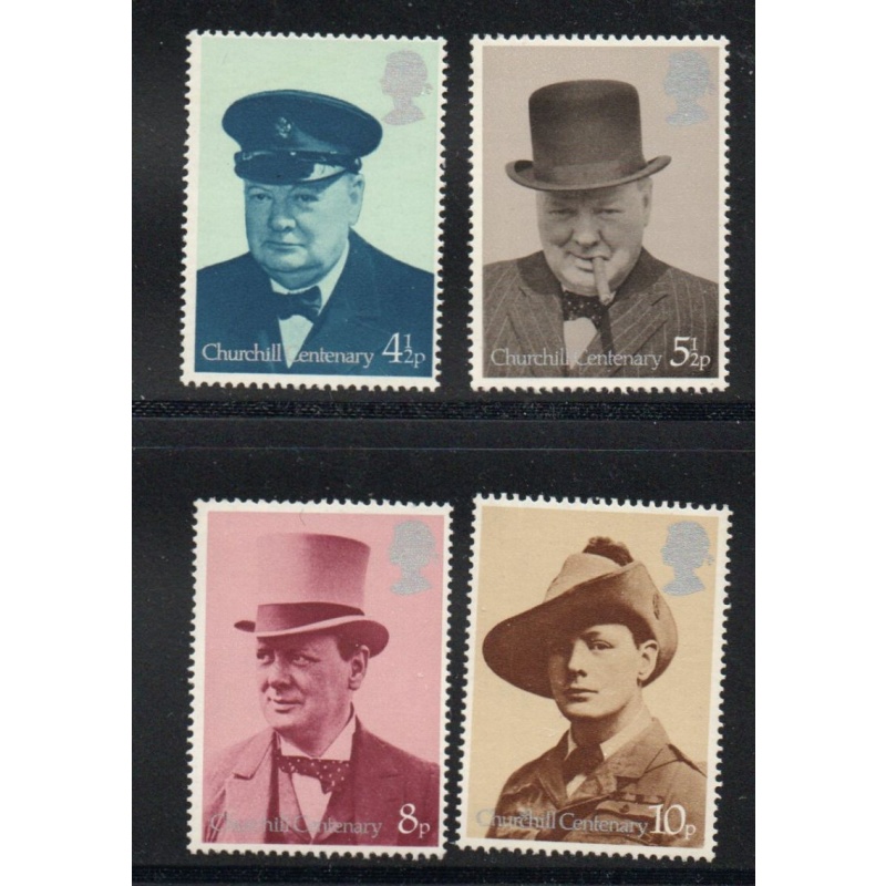 Great Britain Sc 728-731 1974 Churchill stamp set mint NH