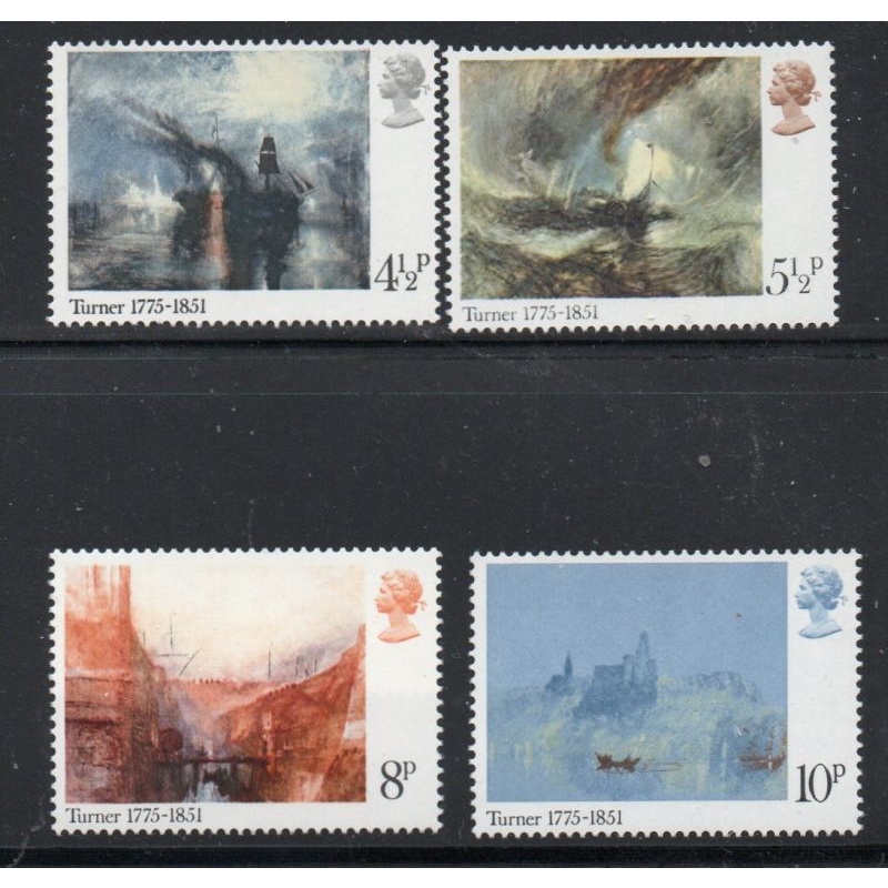 Great Britain Sc 736-739 1975 Turner Paintings stamp set mint NH