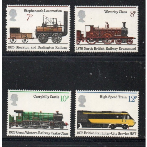 Great Britain Sc 749-752 1975 Railway Engines stamp set mint NH