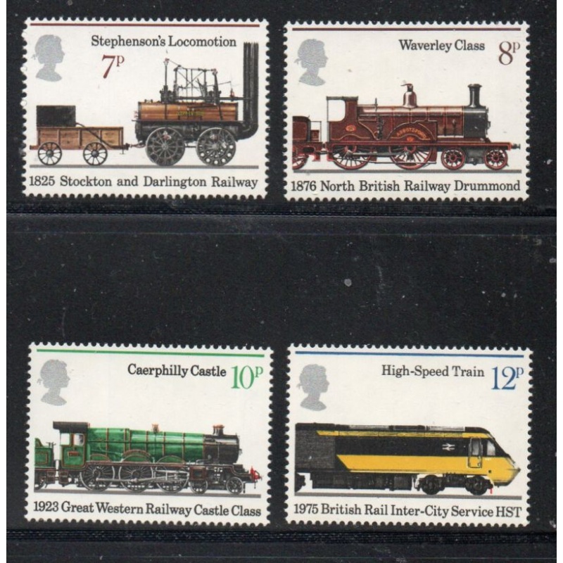 Great Britain Sc 749-752 1975 Railway Engines stamp set mint NH