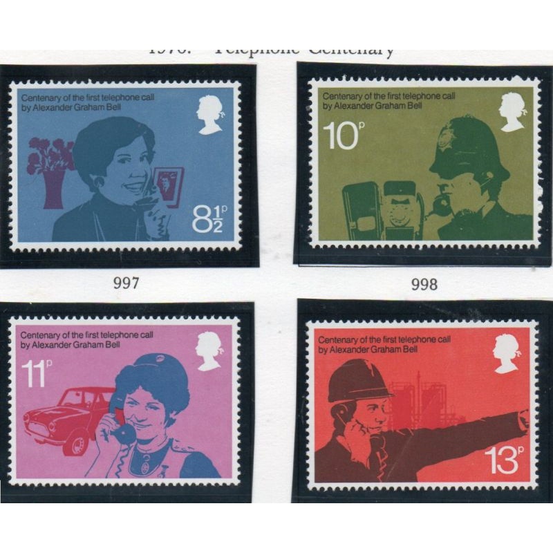 Great Britain Sc 777-780 1976 Telephone Anniversary stamp set mint NH