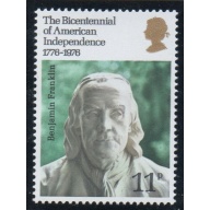 Great Britain Sc 785 1976 Ben Franklin US Bicentennial stamp mint NH