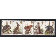 Great Britain Sc 820a 1977 Wildlife Protection stamp strip mint NH