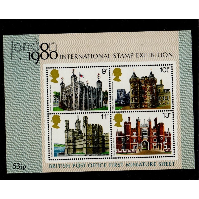 Great Britain Sc 834a 1978 British Architecture stamp sheet mint NH