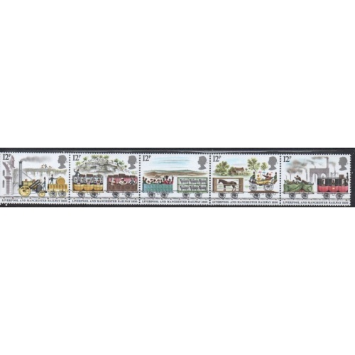 Great Britain Sc 904-908 1980 Liverpool Manchester RWY  stamp set mint NH