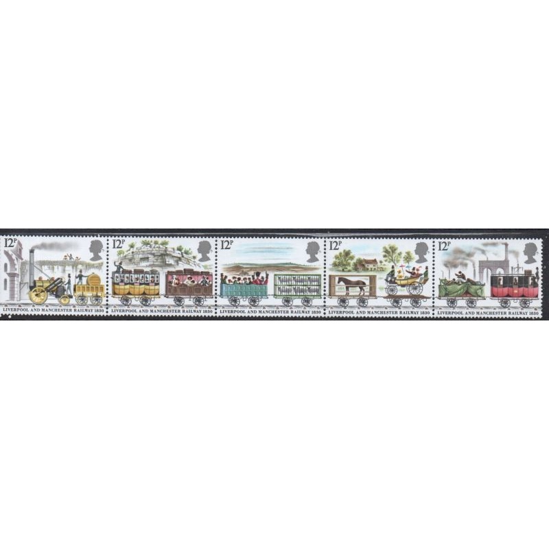 Great Britain Sc 904-908 1980 Liverpool Manchester RWY  stamp set mint NH