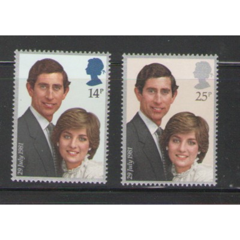 Great Britain Scott 950-51 1981 Royal Wedding Charles & Diana stamp set mint NH