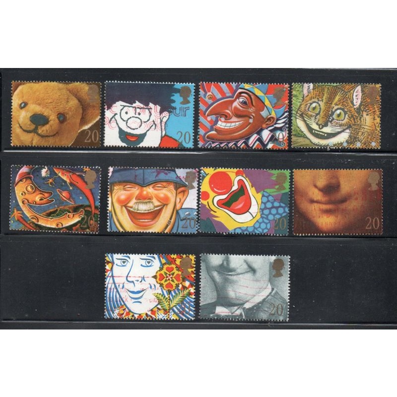 Great Britain Scott  1304-1313 1990 20 p smiles stamp set used