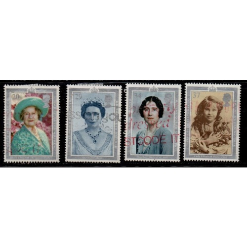 Great Britain Sc 1327-1330 1990 90th Birthday Queen Mother stamp set used