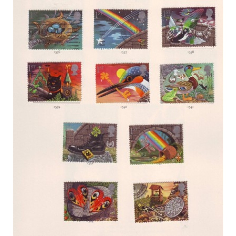 Great Britain Scott  1350-1359 1991 Good Luck Symbols stamp set used