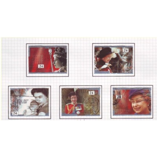 Great Britain Scott  1436-1440 1992 40th Anniversary Reign of QE II stamp set used